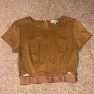 NECESSARY CLOTHING | brown & tan crop top